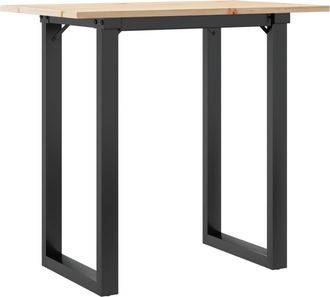 vidaXL Vidaxl - Mesa De Comedor Marco O Madera Maciza Pino Y Acero 80x50x75 Cm