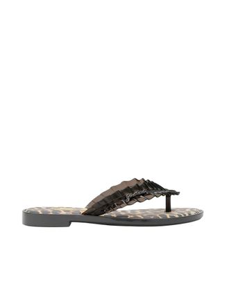 Ganni Leopard Print Slip On Slippers