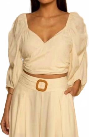 Shore Leave Palmer Sweetheart Neckline Top In Eggshell
