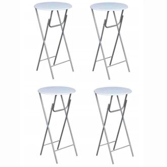 Berkfield Home Bar Tables 4 pcs with MDF Tabletop White