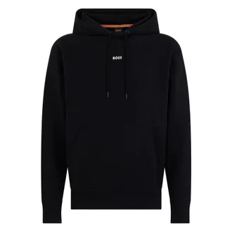 HUGO BOSS Hoodies & sweatvesten, Heren, Zwart, M, Katoen, Katoenen sweatshirt met capuchon en logo