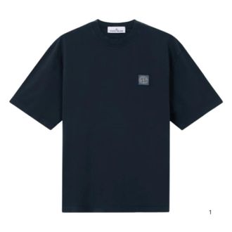 Stone Island T-shirt met korte mouwen van jersey - Heren - T-shirts - Blauw - M - Katoen - Tops