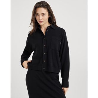 Brunello Cucinelli Womens Black Wool Button Front Sweater, Size XXS