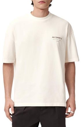 AllSaints Underground Oversize Graphic T-Shirt in Ashen White/Dakota at Nordstrom, Size Xx-Large