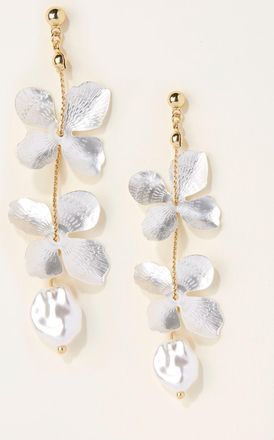 Fat Face FatFace Gold Tone Flower Drop Earrings