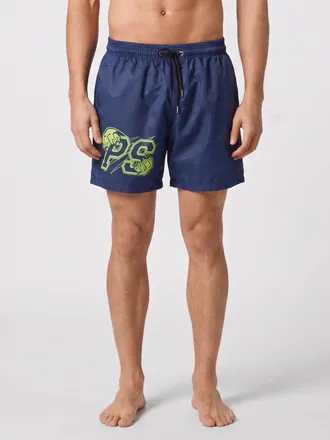 Plein Sport All-Over Monogram Print Nylon Swim Trunks