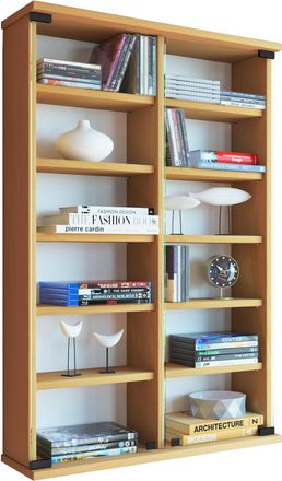 ebuy24 Ebuy24 - Vcm Wood Cd Dvd Wall Shelf / Wall Display Cabinet Estuche Con 2 Puertas De Vidrio De Seguridad Esg. Dimensiones: Al. 92 X An. 60 X P. 18 Cm 1