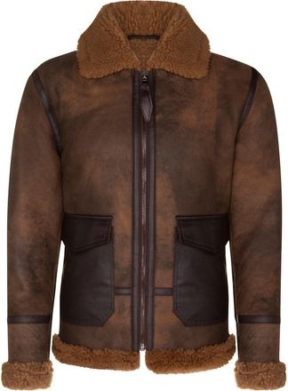 Infinity Leather Mens Antique B3 Sheepskin Jacket-Aviles