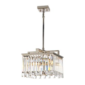 Loops 4 Bulb Chandelier LIght Highly Polished Nickel Glass Crystals LED E14 40W
