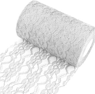 OEM Mantel Con Lazos Decorativos, Tela - Blanco