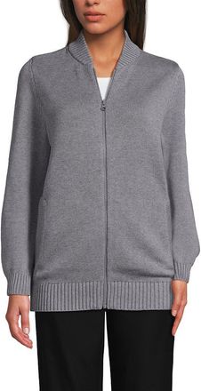 Lands End School Uniform Adult Legacy Full Zip Cardigan in Pewter Heather at Nordstrom, Size Xx-Large