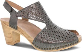 Dansko Womens Teagan Peep-Toe Heel Sandal In Grey