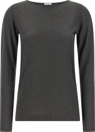 Brunello Cucinelli Gray Cashmere Womens Cardigan