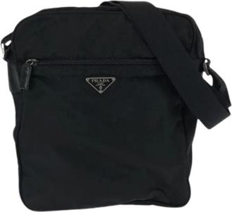 Prada Pre-owned Tessuto Nylon Schoudertas - Dames - Vintage Schoudertas - Zwart - ONE Size - Nylon - Vintage