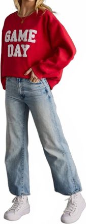 Panache Game Day Sweatshirt In Red With White Lettering