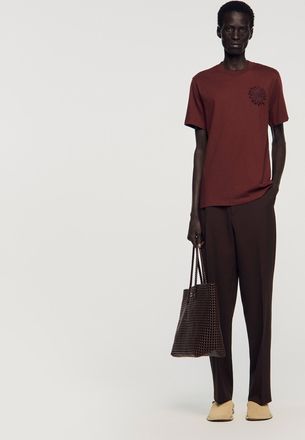 Sandro Cotton crochet flower T-shirt