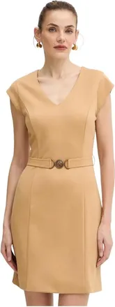 Guess Kleedjes, Dames, Beige, L, Polyester, Chrissy Mini Jurk