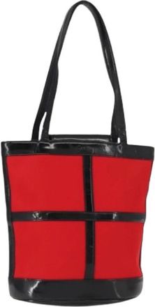 Saint Laurent Pre-owned Shoulder Bags, female, Red, Size: ONE SIZE Pre-owned Canvas Shoulder Bag