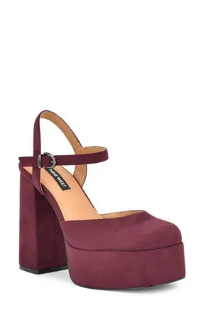 Nine West Stacie Platform Pump in Dark Red at Nordstrom, Size 10.5