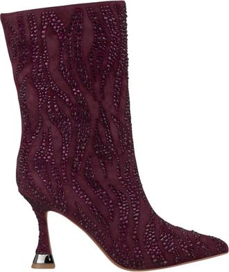 Alma En Pena Enkellaarzen met strass details - Dames - Laarzen met Hak - Rood - 38 EU - Schoenen