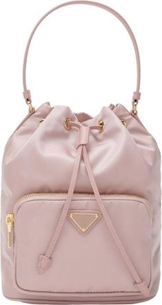 Prada Secchiello Bucket Bag - Dames - Schoudertassen - Roze - ONE Size - Nylon - Tassen
