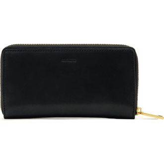 AllSaints Lena Zip Wallet in Black at Nordstrom
