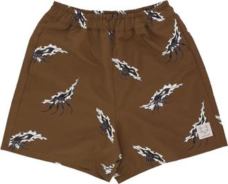 Usual Bruine Casual Shorts met Mesh Binnenvoering - Heren - Korte Broeken - Bruin - M - Polyester - Korte Broeken