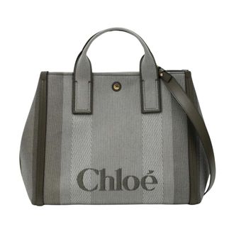 Chloé Tassen, Dames, Grijs, ONE Size, Katoen, Stijlvolle katoenen tassen