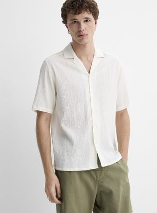 Djab Mens Solid crinkled camp shirt