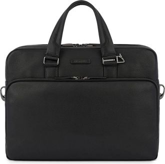 Piquadro Leather laptop bag with i PadPro 12-9 compartment. two dividers and shock absorbing protection - Heren - Laptoptassen - Zwart - ONE Size - Tassen