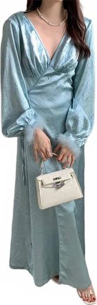 Mukzin Slim Maxi Dress In Powder Blue