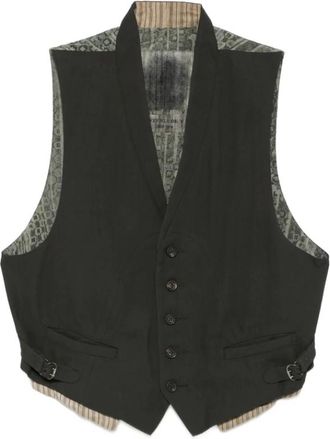Ziggy Chen V-hals Vest - Heren - Gillet - Groen - M - Kostuums
