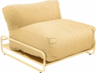 Oviala Tumbona modular de jard&iacute;n con estructura amarillo claro