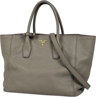 Prada Beige Leather Tote Bag (Pre-Owned)