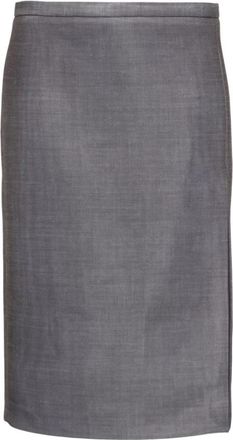 Philosophy di Lorenzo Serafini Grijze Midi Rok met Zijsplit - Dames - Midirokken - Grijs - M - Rokken