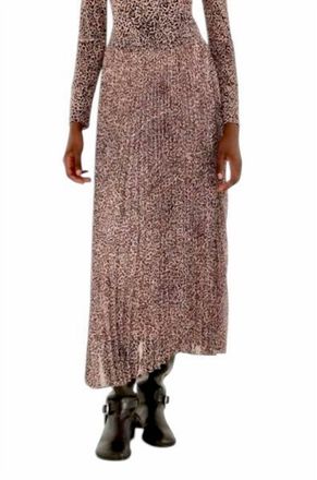 Farm Rio Baby Leopard Pleated Maxi Skirt In Pink