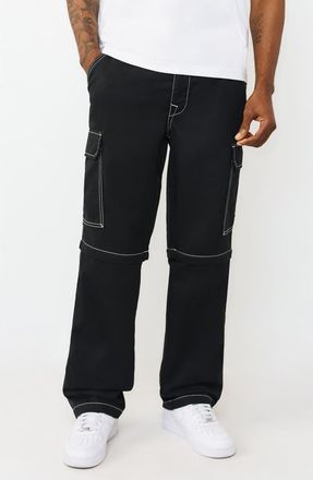 True Religion Convertible Zipper Cargo Pants in Jet Black at Nordstrom Rack, Size 38
