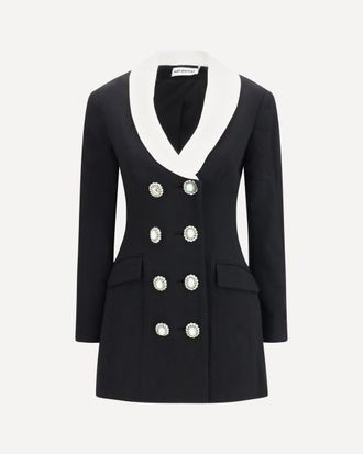 Self Portrait Blazer doppiopetto lungo con scollo a contrasto Woman 10