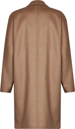 Max Mara Womens Midi Double-Breasted Coat Camel Virgin Wool
