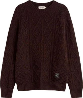 Thinking Mu Mkn 00143-L - Heren - Ronde hals truien - Bruin - L - Truien & Vesten