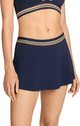 Robin Piccone Nova Skirted Bikini Bottoms in Navy at Nordstrom, Size X-Small