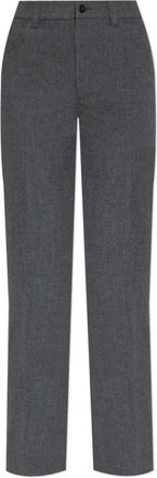 The Attico Gekreukte broek - Dames - Straight fit broeken - Grijs - XS - Polyester - Broeken