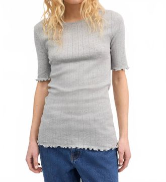 Skall Studio Edie Short Sleeve Tee In Grey Melange