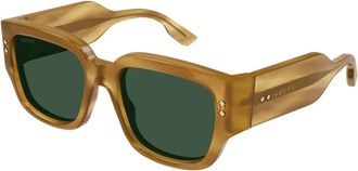 Gucci Gg 1261S Zonnebril - Heren - Zonnebrillen - Bruin - 54 MM - Nylon - Accessoires