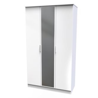 Welcome Furniture Paris Ready Assembled Wardrobe with Triple Mirror - White - Welcome Furniture | TJ Hughes
