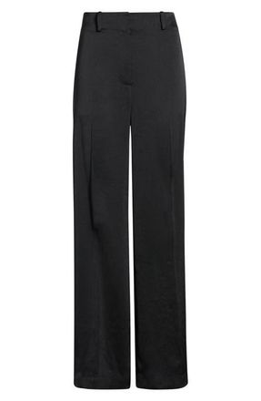 Theory Classic Straight Leg Satin Pants in Black at Nordstrom, Size 2