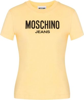 Moschino T-shirt met logoprint - Geel