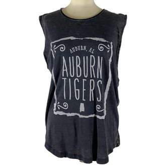 Pressbox Womens Auburn University Ruffy Tank In Black