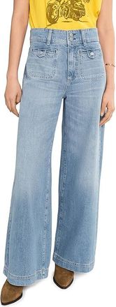 Paige Cameron Wide Leg 31 With Wide Waistband And Welt Pockets In Sunshine Womens Jeans Sunshine : 28 31, Cotton/Denim/Lyocell