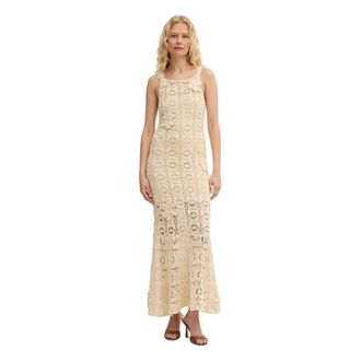 Pinko Pinko, Dames, Jurken, Beige, Maat: XS Katoen